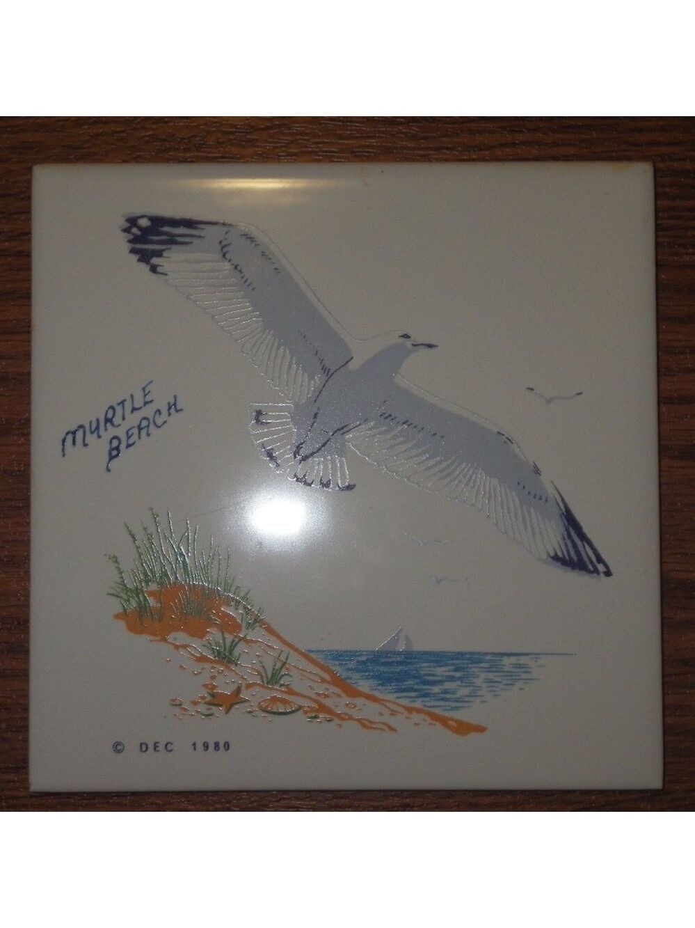 Retro Tile Trivet Myrtle Beach Seagull